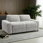 Veyron Furry Channel Fabric Down-filled Loveseat by iNSPIRE Q Modern
