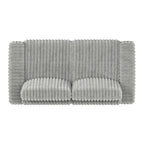 79" Furry Channel Fabric Loveseat - Feather & Foam Filled Cushions, Contemporary Track Arms, 9.25" Thick Seat - Modern Textured Upholstery Sofa