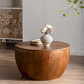 Vintage Style Bucket Shaped Coffee Table with Storage Function