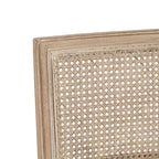 Farmhouse Dining Chairs Set of 2 with Cane Back, Upholstered Seat, Solid Wood Frame, 300 lbs Capacity