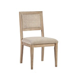 Farmhouse Dining Chairs Set of 2 with Cane Back, Upholstered Seat, Solid Wood Frame, 300 lbs Capacity