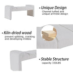 54" Boucle Channel Tufted Bedroom Bench - High-Density Foam, Arm Trays, 250 lbs Capacity, Multi-Purpose Ottoman