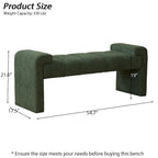54" Boucle Channel Tufted Bedroom Bench - High-Density Foam, Arm Trays, 250 lbs Capacity, Multi-Purpose Ottoman