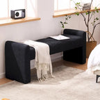 54" Boucle Channel Tufted Bedroom Bench - High-Density Foam, Arm Trays, 250 lbs Capacity, Multi-Purpose Ottoman