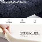 54" Boucle Channel Tufted Bedroom Bench - High-Density Foam, Arm Trays, 250 lbs Capacity, Multi-Purpose Ottoman