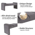 54" Boucle Channel Tufted Bedroom Bench - High-Density Foam, Arm Trays, 250 lbs Capacity, Multi-Purpose Ottoman