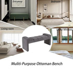 54" Boucle Channel Tufted Bedroom Bench - High-Density Foam, Arm Trays, 250 lbs Capacity, Multi-Purpose Ottoman