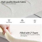 54" Boucle Channel Tufted Bedroom Bench - High-Density Foam, Arm Trays, 250 lbs Capacity, Multi-Purpose Ottoman