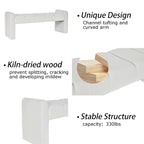 54" Boucle Channel Tufted Bedroom Bench - High-Density Foam, Arm Trays, 250 lbs Capacity, Multi-Purpose Ottoman