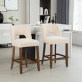 Set of 2 Wooden Bar Stools with Footrest