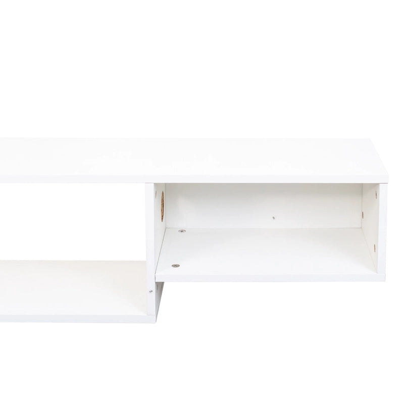 Wall Mounted Floating TV Stand with 3-Tier Shelves, 20 Color LEDs, 100kg/m Capacity, Melamine Finish, Modern Minimalist
