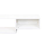Wall Mounted Floating TV Stand with 3-Tier Shelves, 20 Color LEDs, 100kg/m Capacity, Melamine Finish, Modern Minimalist