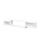 Wall Mounted Floating TV Stand with 3-Tier Shelves, 20 Color LEDs, 100kg/m Capacity, Melamine Finish, Modern Minimalist