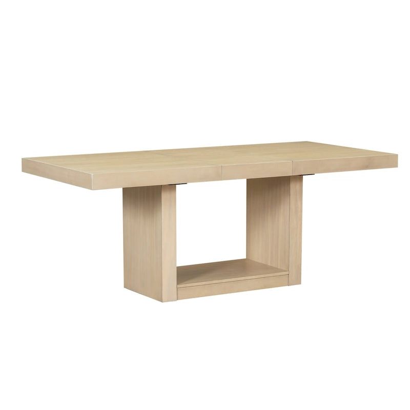 6-Piece Dining Set with Extendable Table, 4 Upholstered Chairs & Bench, Solid Wood, 250 lbs Capacity