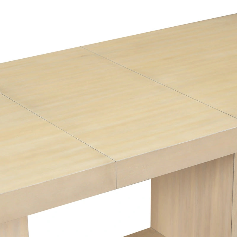 6-Piece Dining Set with Extendable Table, 4 Upholstered Chairs & Bench, Solid Wood, 250 lbs Capacity