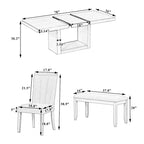 6-Piece Dining Set with Extendable Table, 4 Upholstered Chairs & Bench, Solid Wood, 250 lbs Capacity