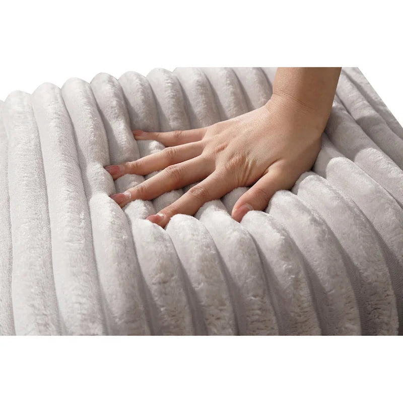 93" Corduroy Corner Sleeper Sofa - Modern Convertible Sectional with Deep Seat, 6 Pillows, 2-in-1 Sofa & Bed Design