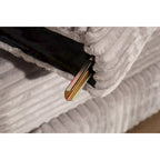 93" Corduroy Corner Sleeper Sofa - Modern Convertible Sectional with Deep Seat, 6 Pillows, 2-in-1 Sofa & Bed Design