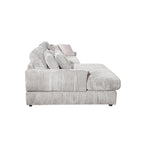 93" Corduroy Corner Sleeper Sofa - Modern Convertible Sectional with Deep Seat, 6 Pillows, 2-in-1 Sofa & Bed Design