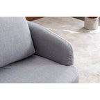 30.3" Upholstered Swivel Accent Chair - 360° Rotation - Linen Fabric - Solid Wood Base - Light Blue - 250 lbs Capacity - Living Room Bedroom