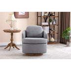 30.3" Upholstered Swivel Accent Chair - 360° Rotation - Linen Fabric - Solid Wood Base - Light Blue - 250 lbs Capacity - Living Room Bedroom