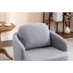 30.3" Upholstered Swivel Accent Chair - 360° Rotation - Linen Fabric - Solid Wood Base - Light Blue - 250 lbs Capacity - Living Room Bedroom