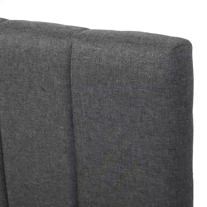 Twin Linen Upholstered Platform Bed with Trundle & 3 Storage Drawers - Striped Headboard, 330 lbs Capacity