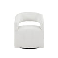 Modern Boucle Round Barrel Swivel Chair - 360° Rotation - Open Back - Curved Arms - 33"H x 27"W - 250 lbs Capacity - No Assembly - 2 Colors Available