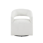 Modern Boucle Round Barrel Swivel Chair - 360° Rotation - Open Back - Curved Arms - 33"H x 27"W - 250 lbs Capacity - No Assembly - 2 Colors Available