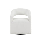 Modern Boucle Round Barrel Swivel Chair - 360° Rotation - Open Back - Curved Arms - 33"H x 27"W - 250 lbs Capacity - No Assembly - 2 Colors Available