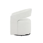 Modern Boucle Round Barrel Swivel Chair - 360° Rotation - Open Back - Curved Arms - 33"H x 27"W - 250 lbs Capacity - No Assembly - 2 Colors Available