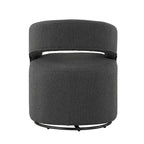 Modern Boucle Round Barrel Swivel Chair - 360° Rotation - Open Back - Curved Arms - 33"H x 27"W - 250 lbs Capacity - No Assembly - 2 Colors Available