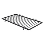Twin Size Metal Daybed with Trundle, 82.4"L x 40.8"W x 34.1"H, Curved Handles, Iron Frame, No Box Spring Needed