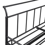Twin Size Metal Daybed with Trundle, 82.4"L x 40.8"W x 34.1"H, Curved Handles, Iron Frame, No Box Spring Needed