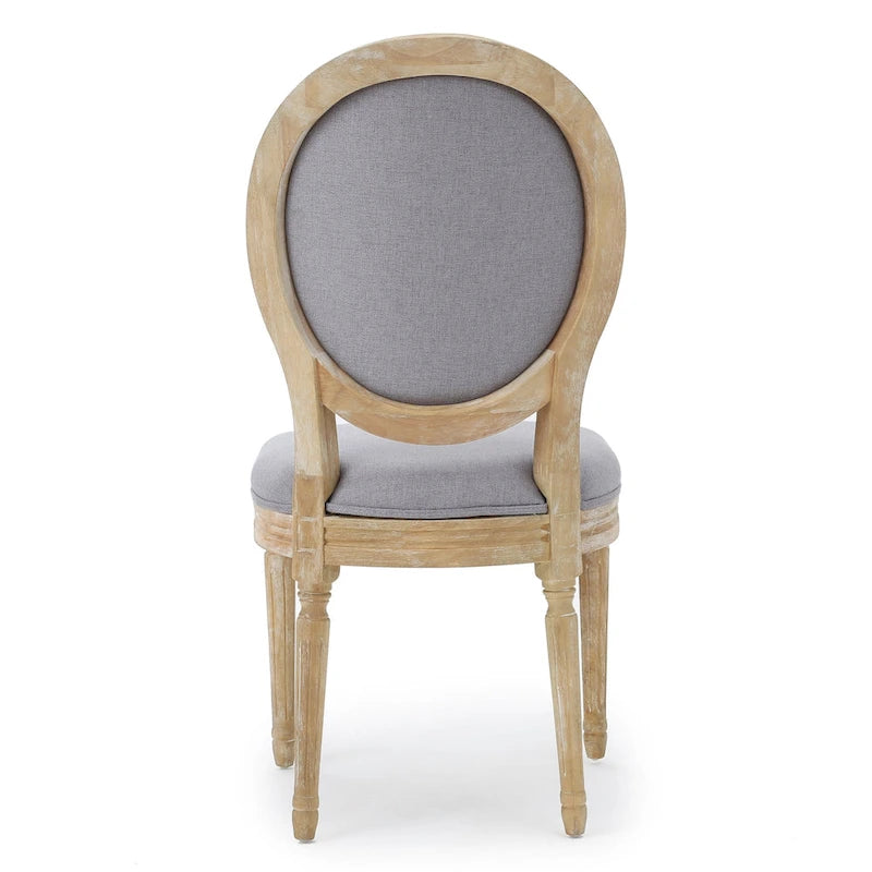 5-Piece Dining Set with Expandable Table & 4 Upholstered Chairs, French Country Style, Rubberwood