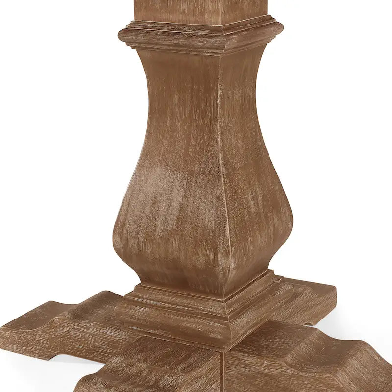 5-Piece Dining Set with Expandable Table & 4 Upholstered Chairs, French Country Style, Rubberwood