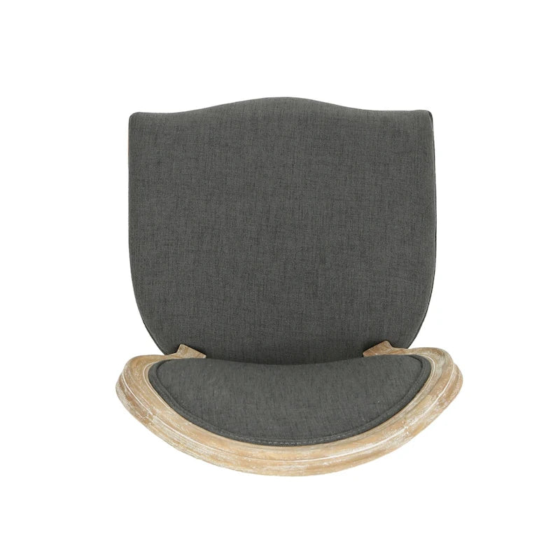 5-Piece Dining Set with Expandable Table & 4 Upholstered Chairs, French Country Style, Rubberwood