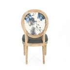 5-Piece Dining Set with Expandable Table & 4 Upholstered Chairs, French Country Style, Rubberwood