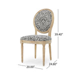 5-Piece Dining Set with Expandable Table & 4 Upholstered Chairs, French Country Style, Rubberwood