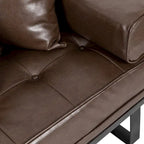 Oversized Faux Leather Loveseat with 7 Accent Pillows, 72.5"W Button-Tufted Sofa, 600 lbs Capacity