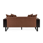 Oversized Faux Leather Loveseat with 7 Accent Pillows, 72.5"W Button-Tufted Sofa, 600 lbs Capacity