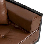 Oversized Faux Leather Loveseat with 7 Accent Pillows, 72.5"W Button-Tufted Sofa, 600 lbs Capacity