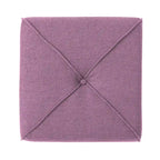 Tufted Square Ottoman Footstool, 17"H x 16.5"W x 16.5"D, Polyester Fabric, Modern Contemporary Seat, No Assembly Required