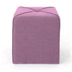 Tufted Square Ottoman Footstool, 17"H x 16.5"W x 16.5"D, Polyester Fabric, Modern Contemporary Seat, No Assembly Required
