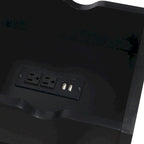 Flip Top End Table with Charging Station, 23.75"W x 11.25"D x 24"H, 2 USB Ports, 2 Outlets, Shelf, Coastal Style