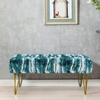 Soft Faux Fur Ottoman Bench Seat, Fuzzy Entryway Stool, 150 LBS Capacity, Modern Accent Seating for Bedroom Living Room