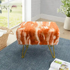 Soft Faux Fur Ottoman Bench Seat, Fuzzy Entryway Stool, 150 LBS Capacity, Modern Accent Seating for Bedroom Living Room