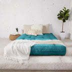 Queen Size 10-Inch Futon Mattress - CertiPUR-US Certified Japanese Floor Mattress with Tufted Design, Foam & Cotton Fill