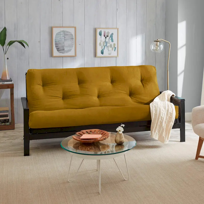 Queen Size 10-Inch Futon Mattress - CertiPUR-US Certified Japanese Floor Mattress with Tufted Design, Foam & Cotton Fill