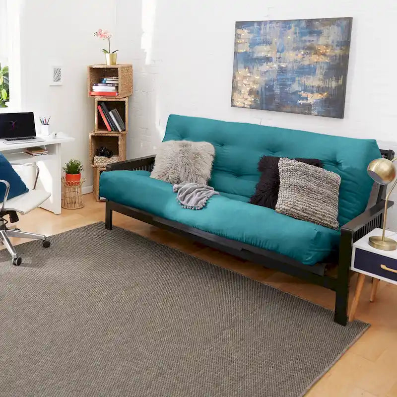 Queen Size 10-Inch Futon Mattress - CertiPUR-US Certified Japanese Floor Mattress with Tufted Design, Foam & Cotton Fill